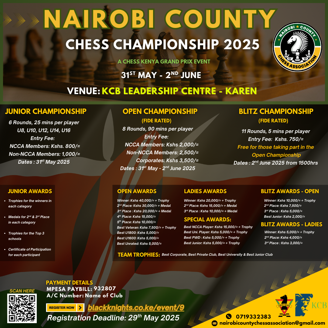 Nairobi County Chess Championship 2025 Poster